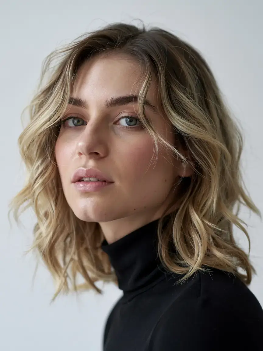 cute winter haircuts ideas 2025 2026 Textured Blonde Bob with Airy Volume