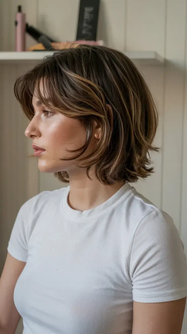 cute winter haircuts ideas 2025 2026 Short Layered Cut with Playful Flicks