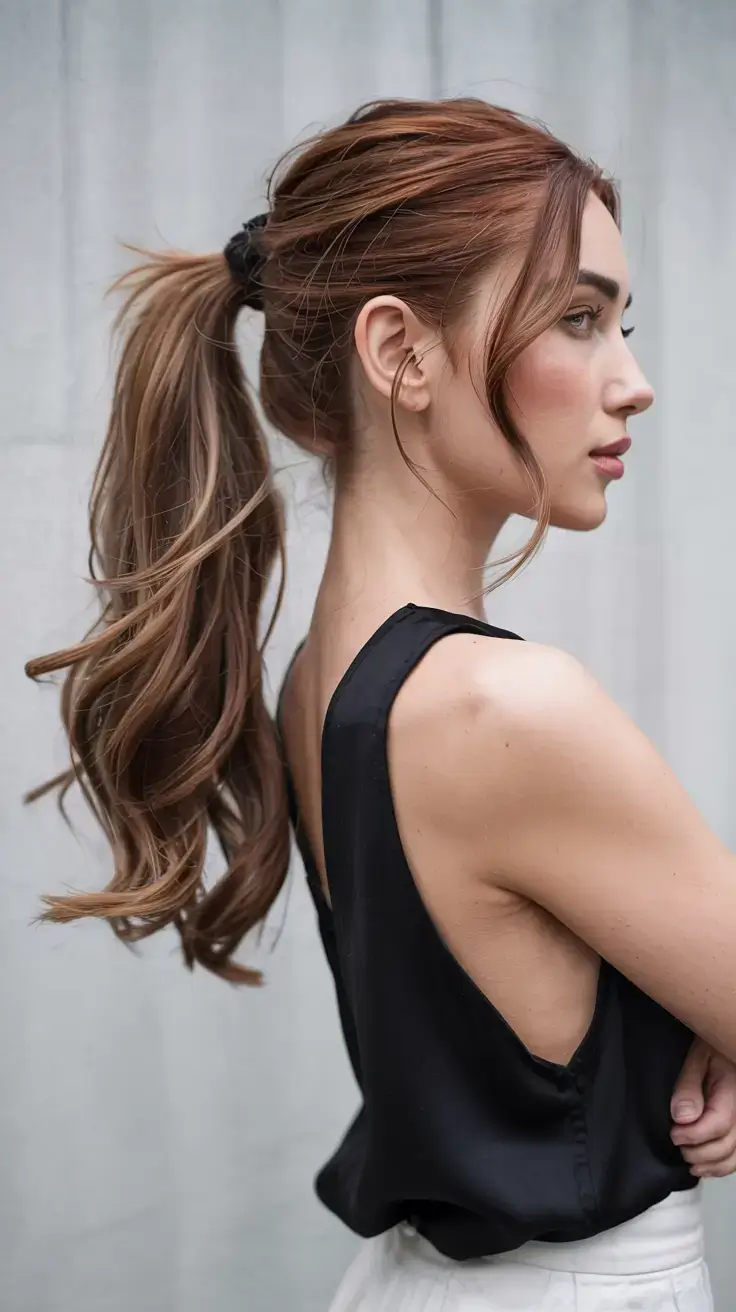 cute winter hairstyles 2025 2026 inspiration High Ponytail with Face-Framing Layers