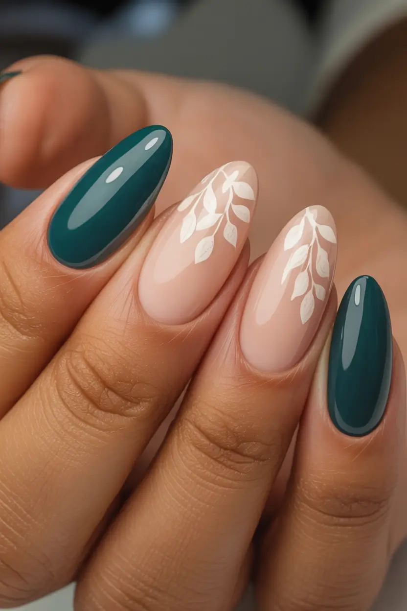 cute winter nails 2025 2026 Evergreen Whisper
