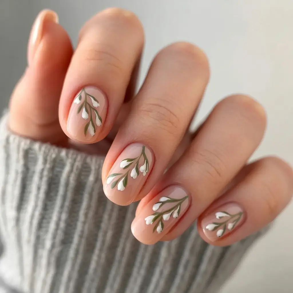 cute winter nails 2025 2026 Mistletoe Whispers