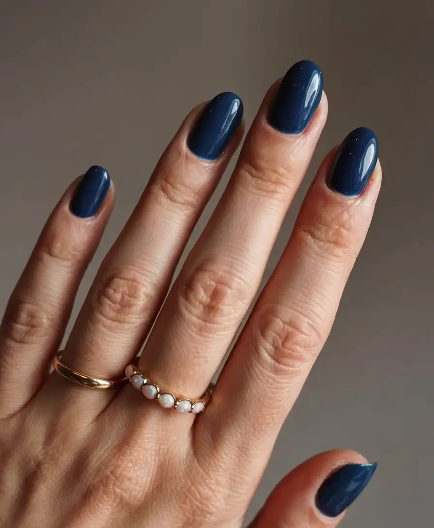 dark winter nail colors ideas 2025 2026 Blue Velvet Confidence