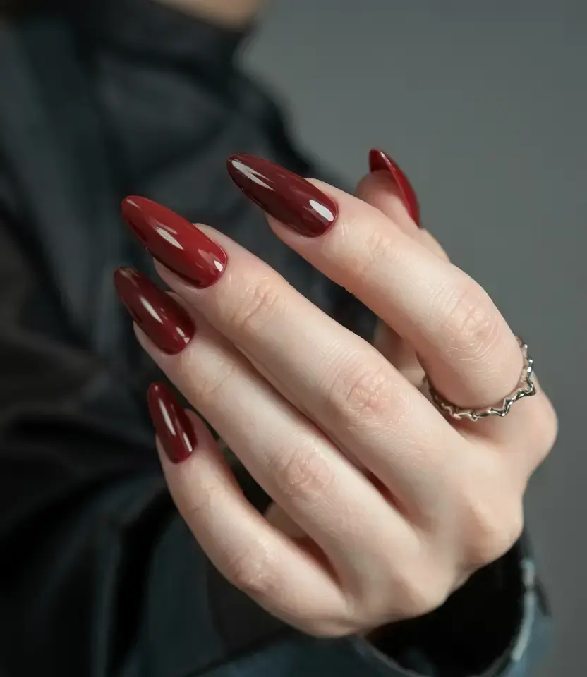dark winter nail colors ideas 2025 2026 Cranberry Silk Drama