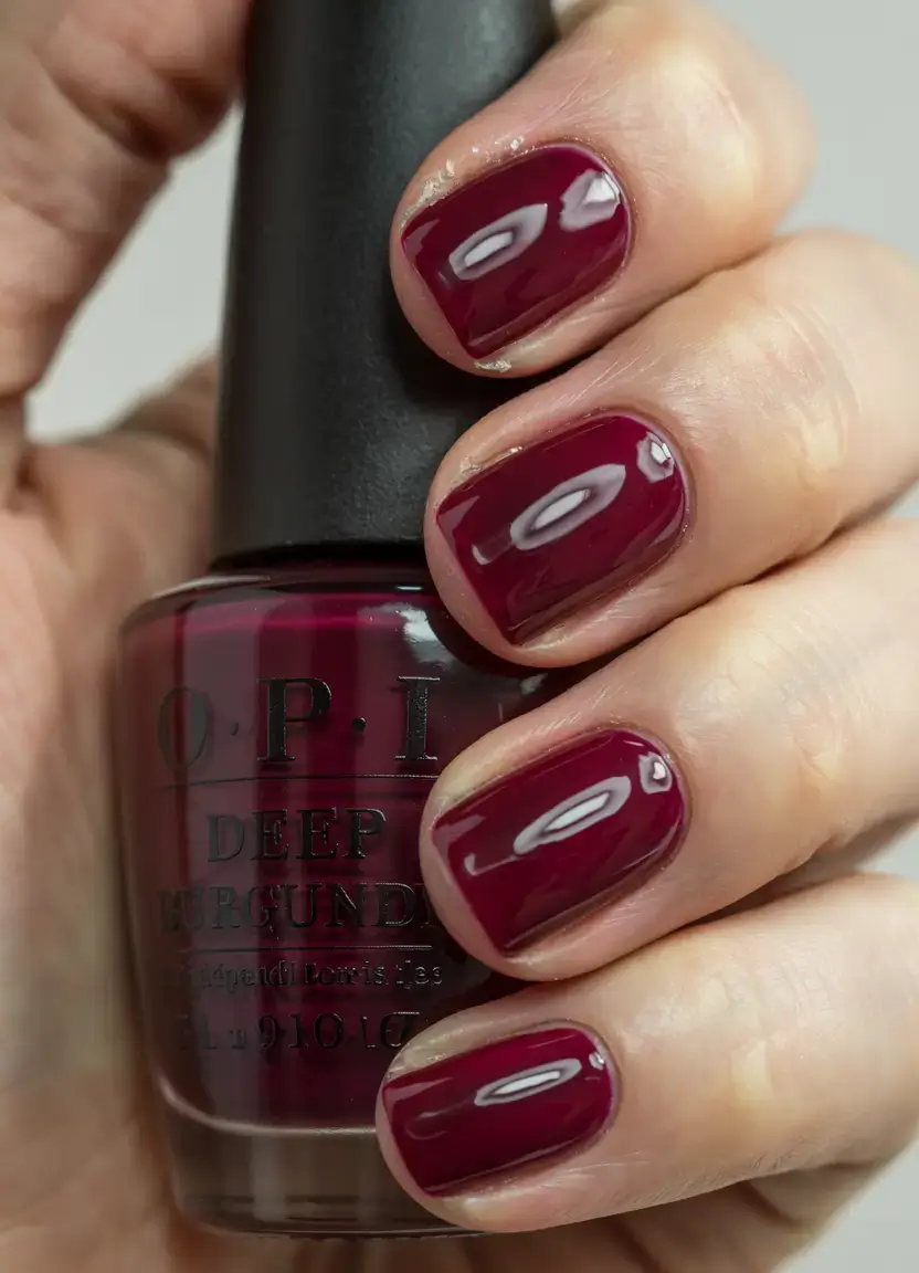 dark winter nail colors ideas 2025 2026 Velvet Burgundy Luxe