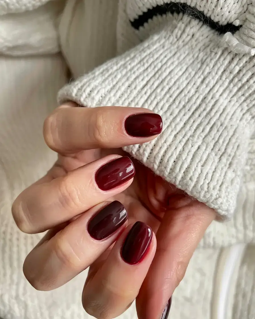 dark winter nail colors ideas 2025 2026 Cherry Velvet Blend