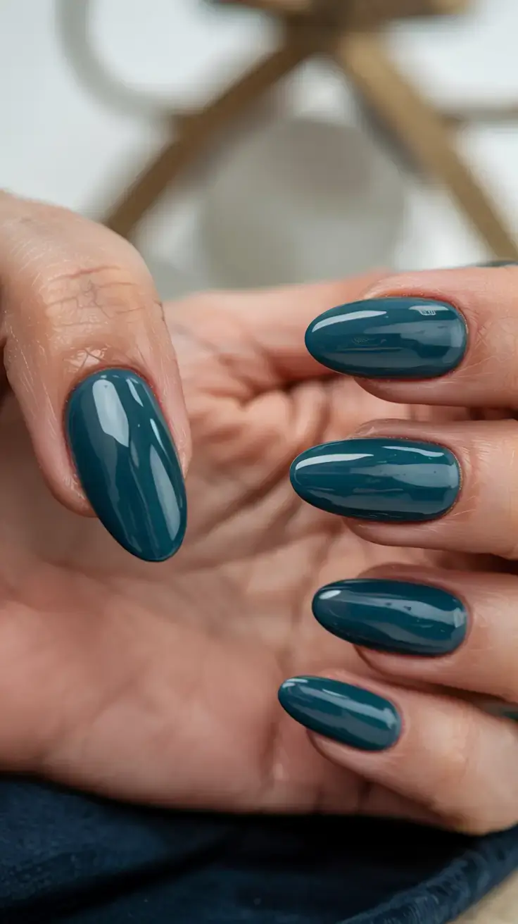 dark winter nail colors ideas 2025 2026 Stormy Teal Depth