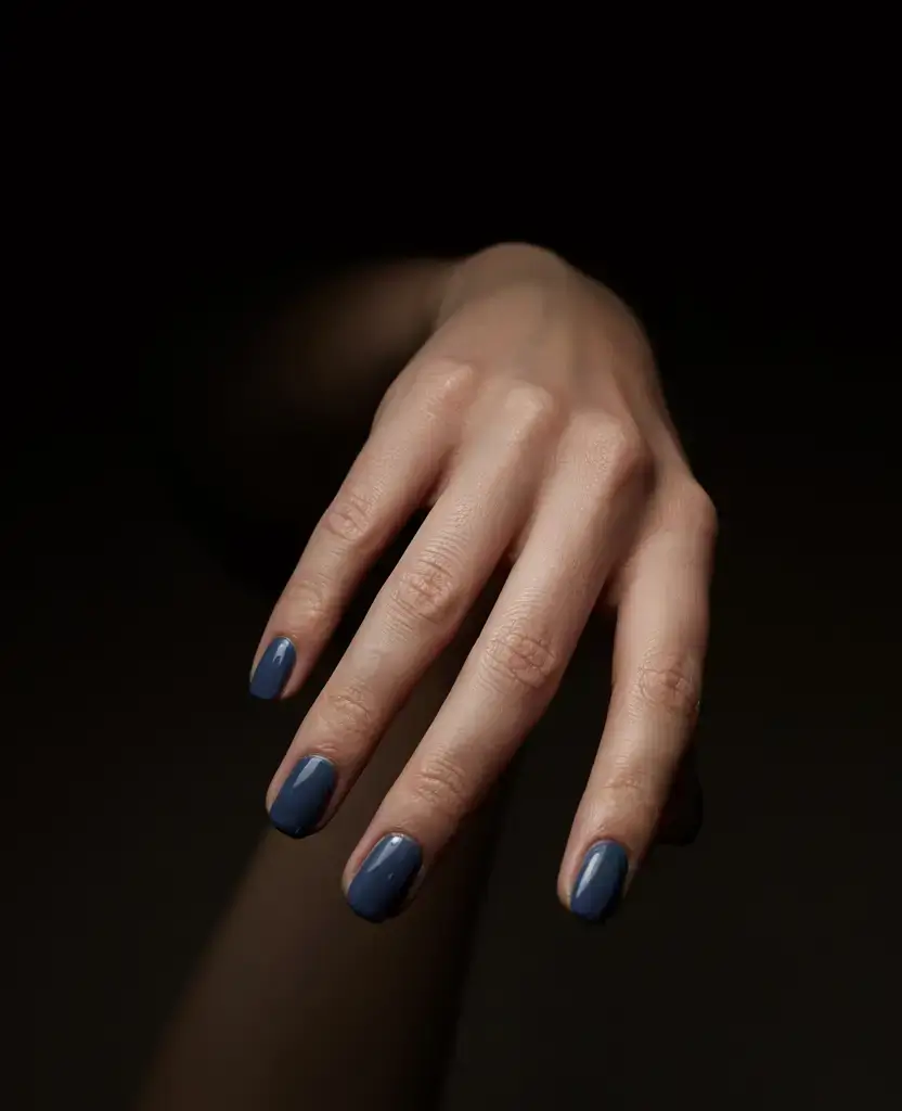 dark winter nail colors ideas 2025 2026 Stormy Indigo Calm
