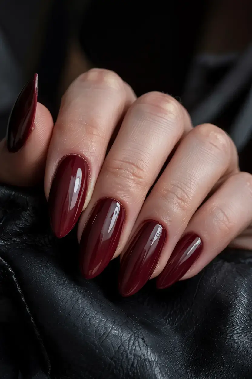 dark winter nail colors ideas 2025 2026 Cherry Noir Elegance