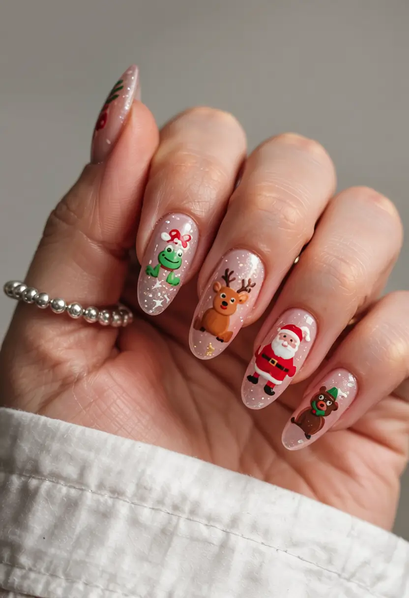 Easy Christmas Nails 2025 Santa’s Squad