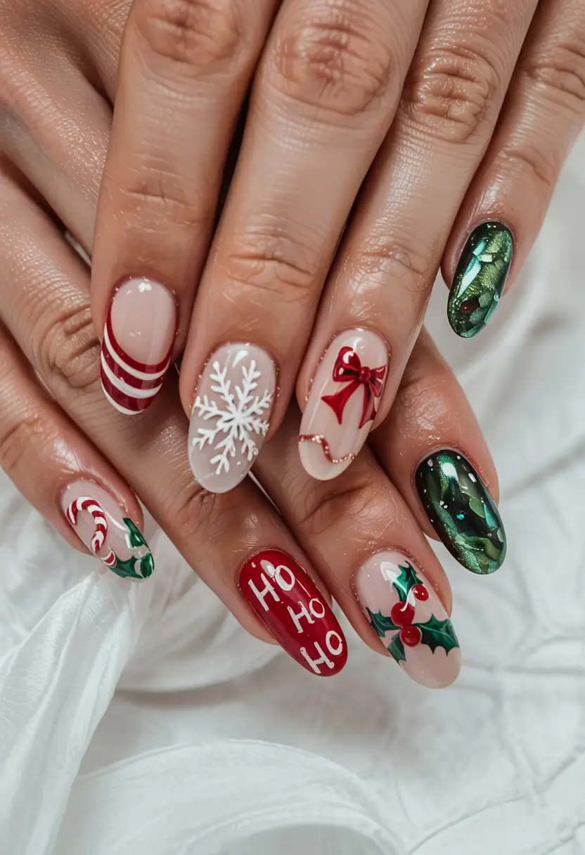 Easy Christmas Nails 2025 Holiday Mix & Match