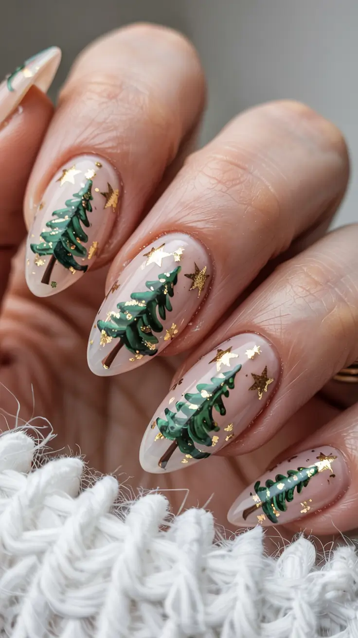 Elegant Christmas Nail Designs 2025 Evergreen Elegance