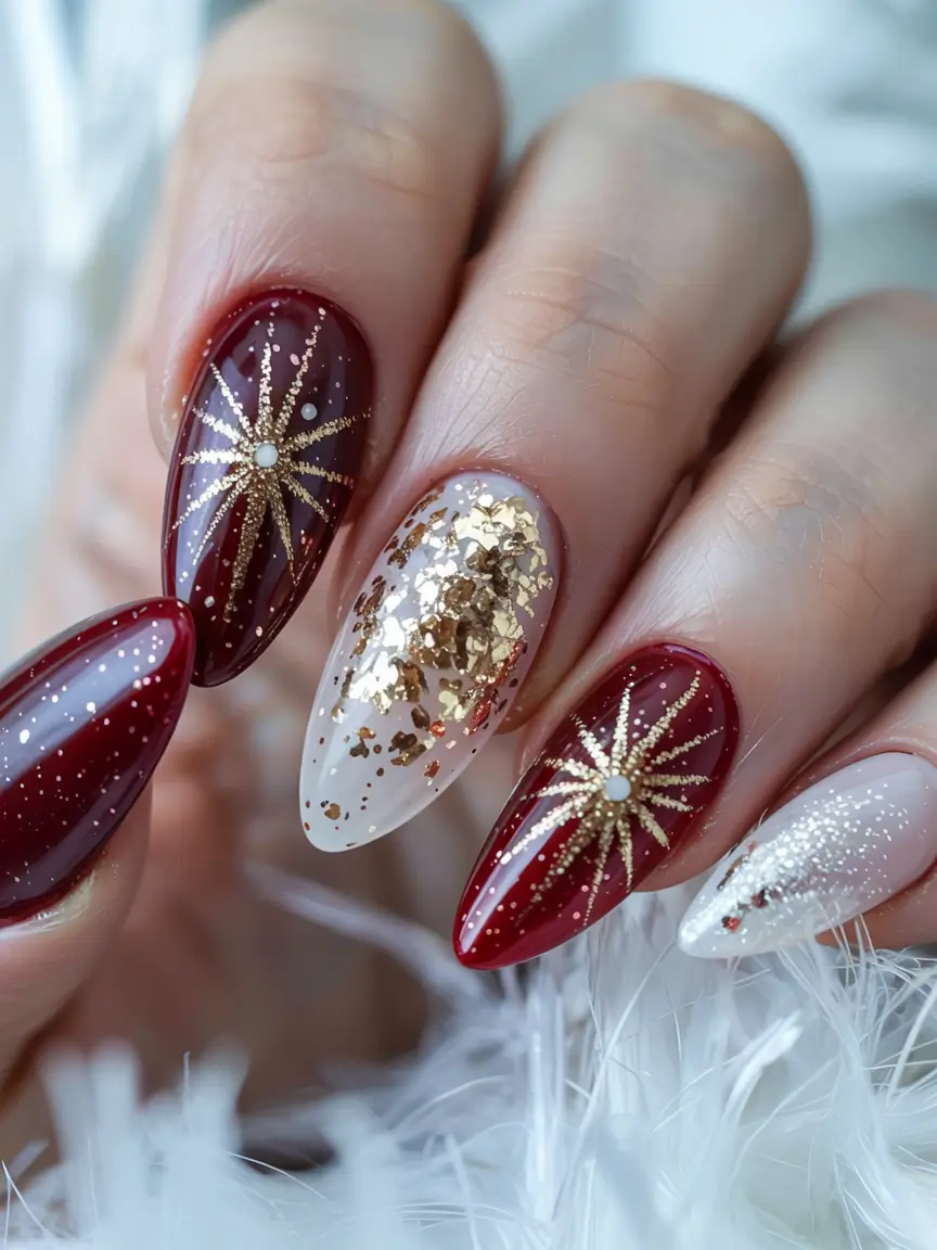Elegant Christmas Nail Designs 2025 Starry Night Spark