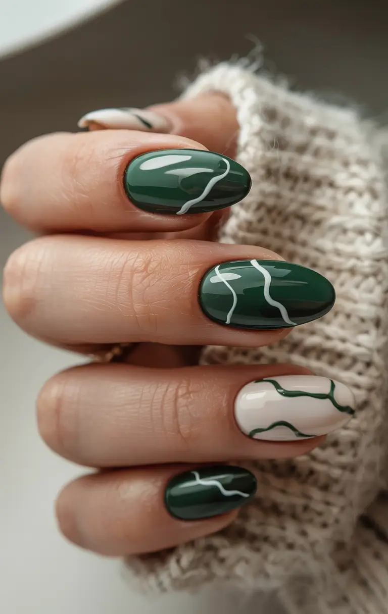 Green Nail Trends Christmas 2025 Modern Evergreen Lines