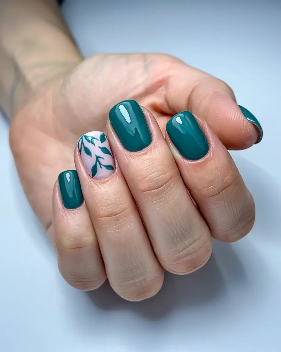 Green Nail Trends Christmas 2025 Mistletoe Modern