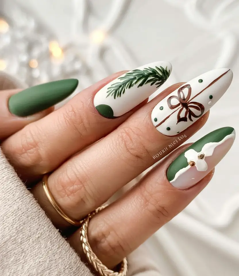 Green Nail Trends Christmas 2025 Nordic Green Whispers