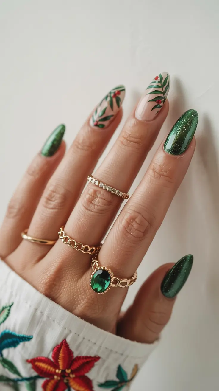 Green Nail Trends Christmas 2025 Mistletoe Muse