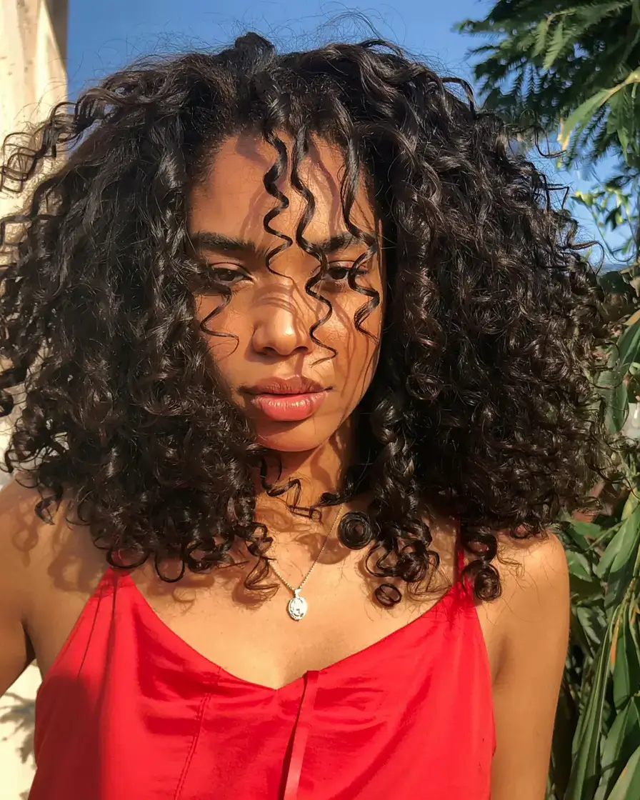 hairstyles for black women winter 2025 2026 Wild Shoulder-Length Curls with Movement