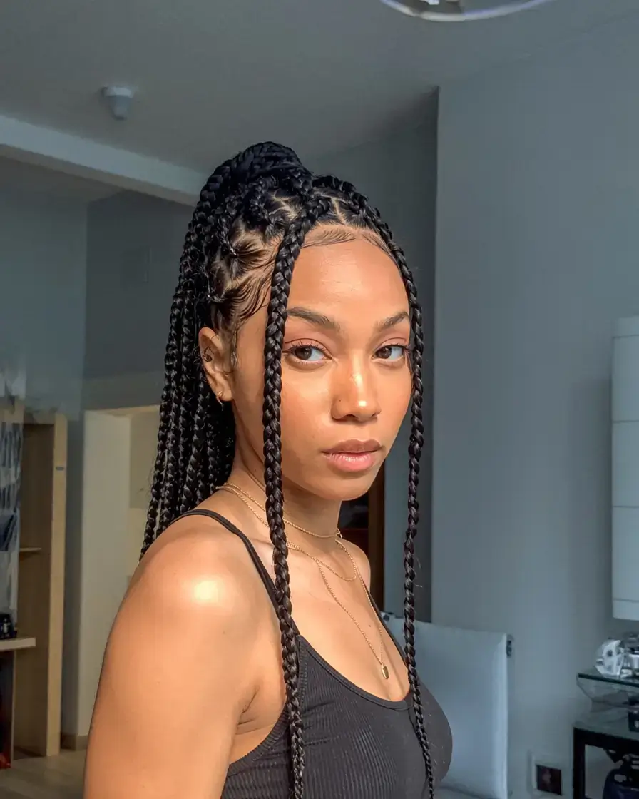 hairstyles for black women winter 2025 2026 High Braided Ponytail