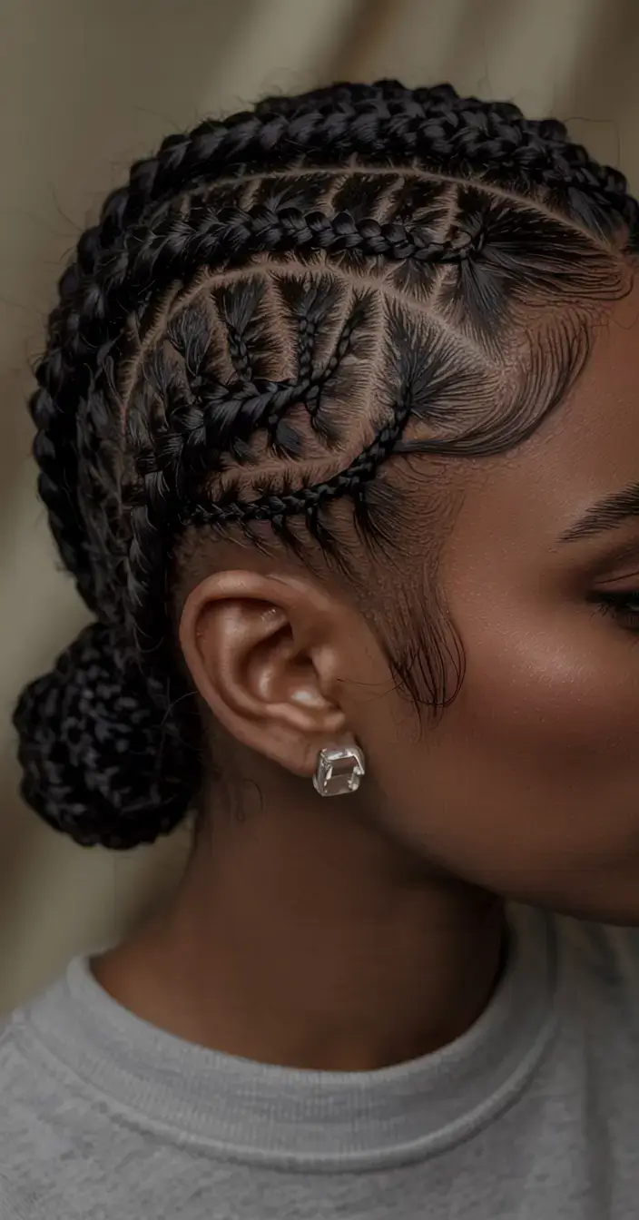 hairstyles for black women winter 2025 2026 Intricate Cornrow Art