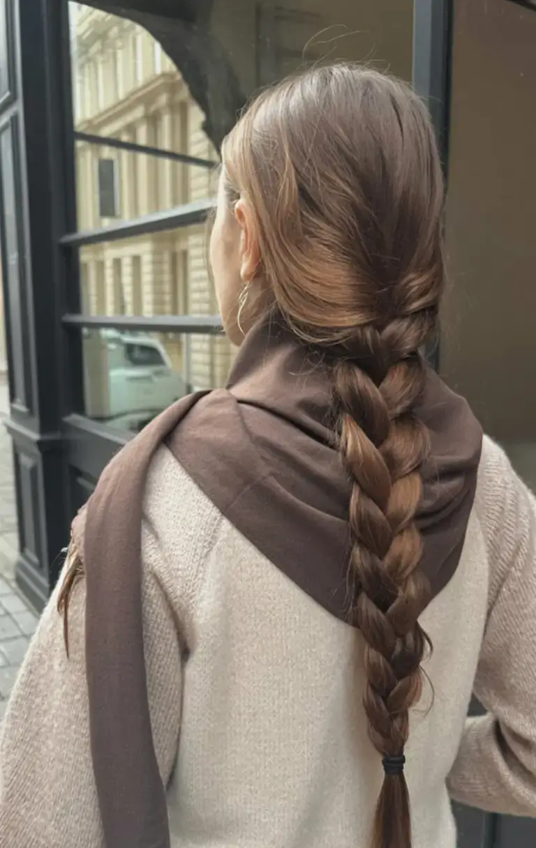 hairstyles ideas for winter 2025 2026 Classic Winter Braid with Natural Elegance