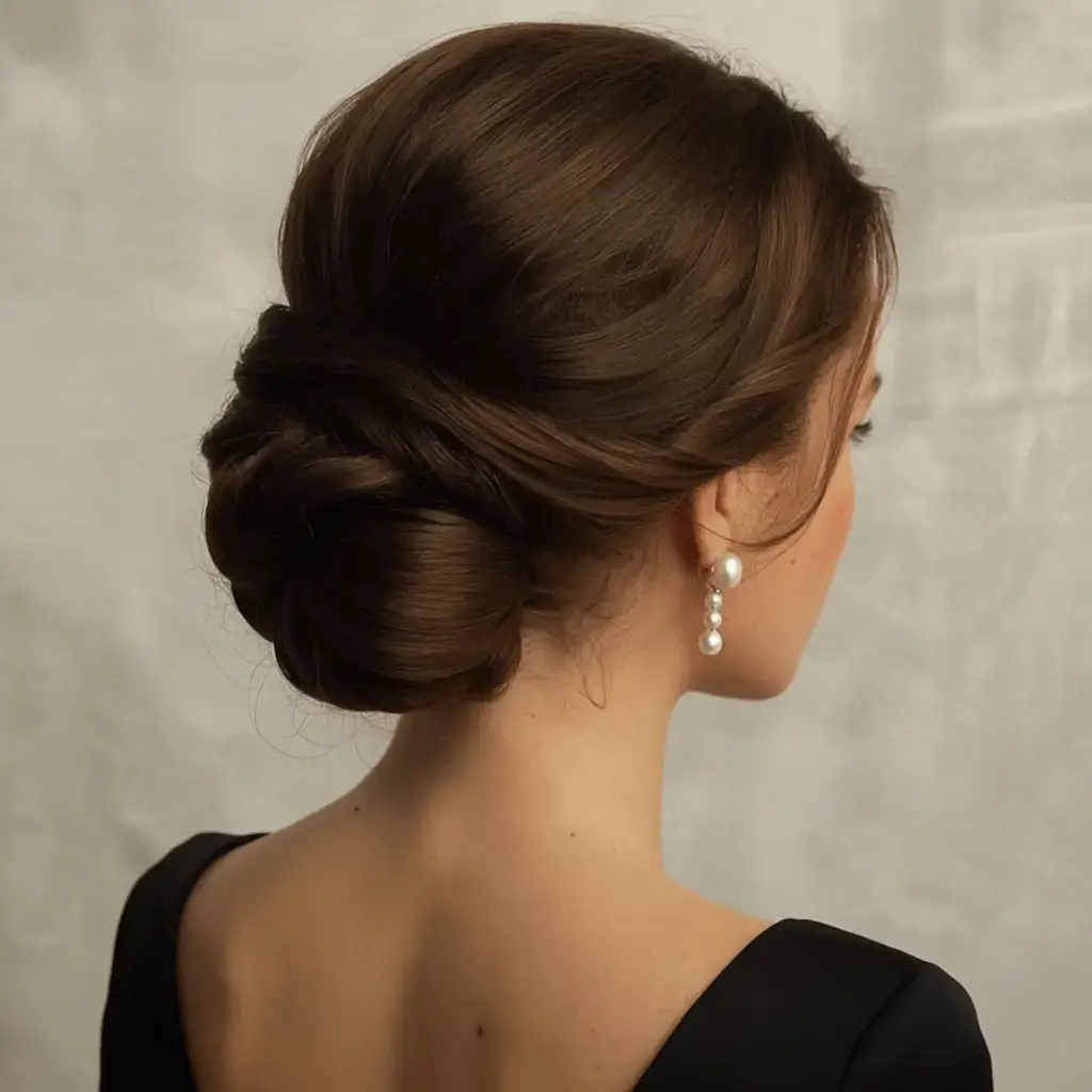hairstyles ideas for winter 2025 2026 Romantic Twisted Low Bun