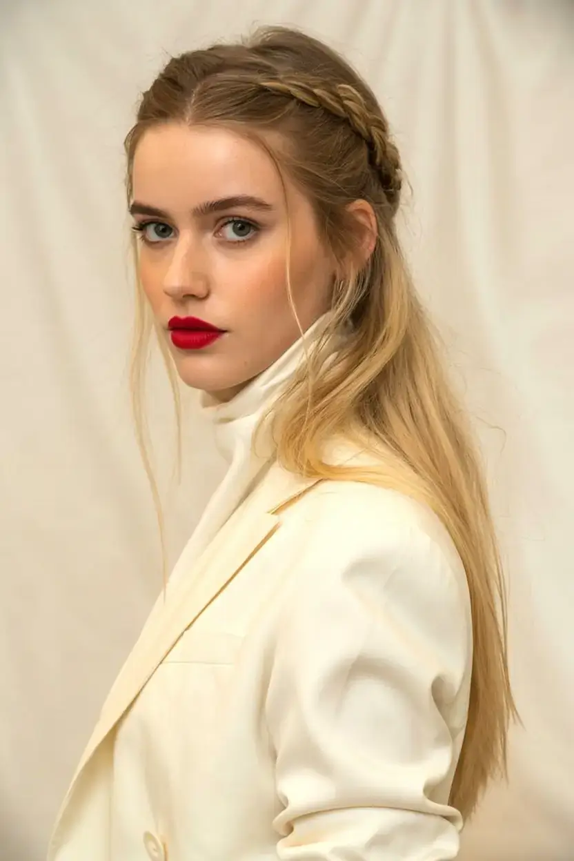 hairstyles ideas for winter 2025 2026 Side Braided Elegance with Loose Lengths