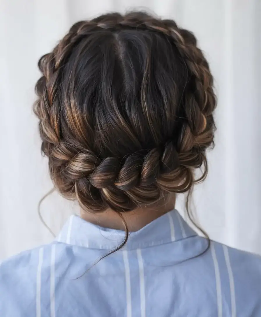 hairstyles ideas for winter 2025 2026 Braided Updo with Romantic Volume