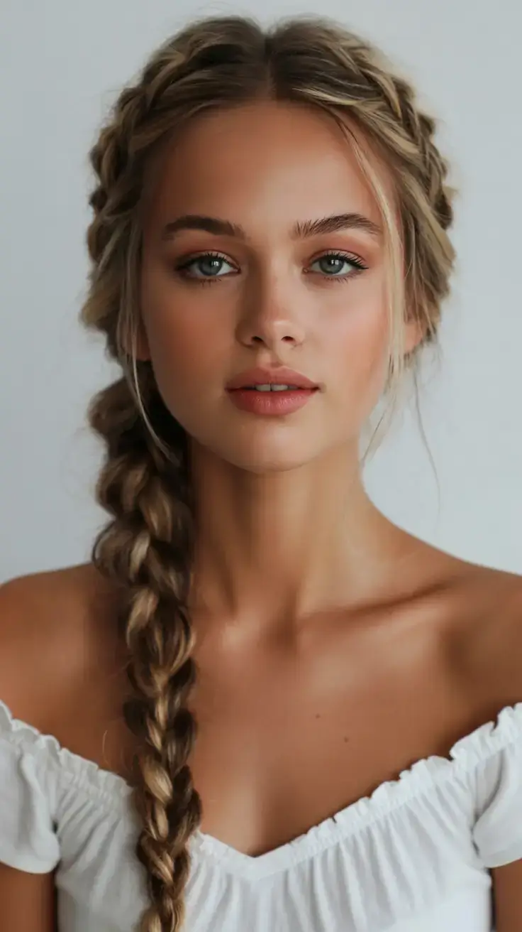 hairstyles ideas for winter 2025 2026 Classic Side Braid with a Feminine Edge