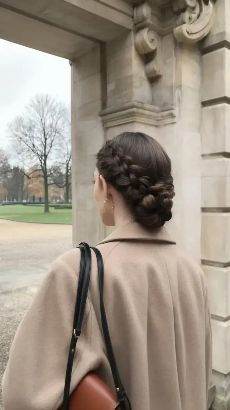 hairstyles ideas for winter 2025 2026 Elegant Braided Low Bun