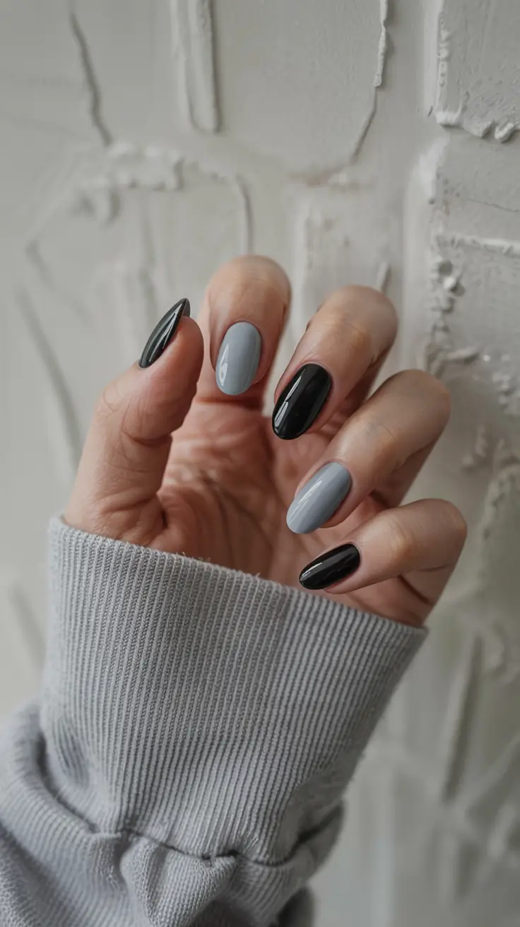 modern dark nail inspo winter 2025 2026 Frosted Eclipse