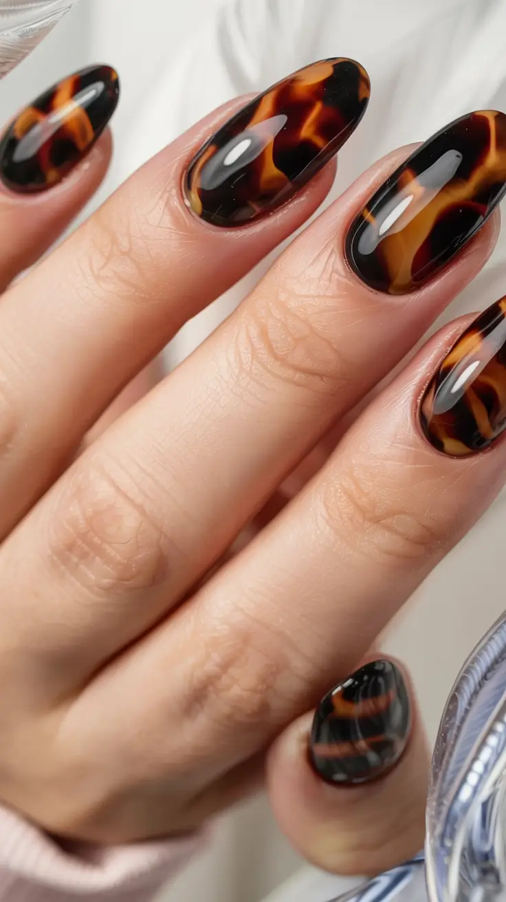 modern gel manicure winter 2025 2026 Amber Depth