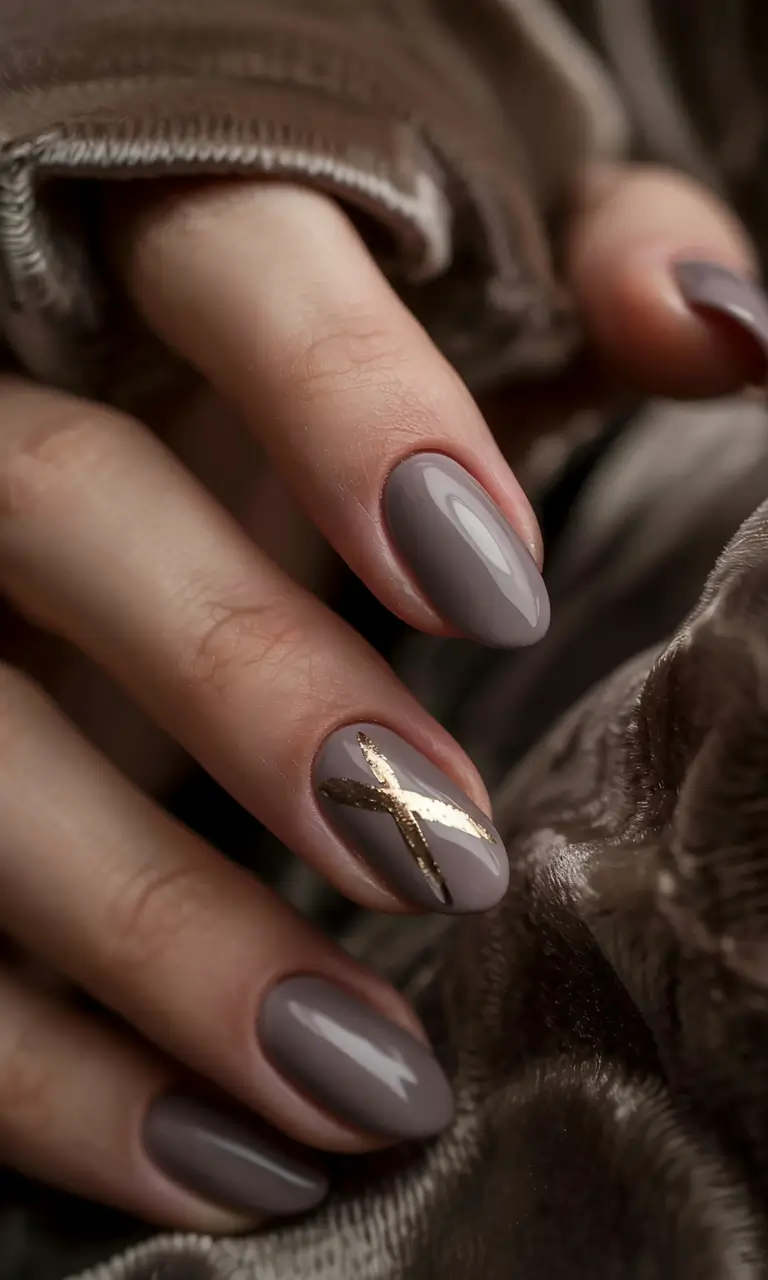 modern gel manicure winter 2025 2026 Mocha Calm with a Golden Accent