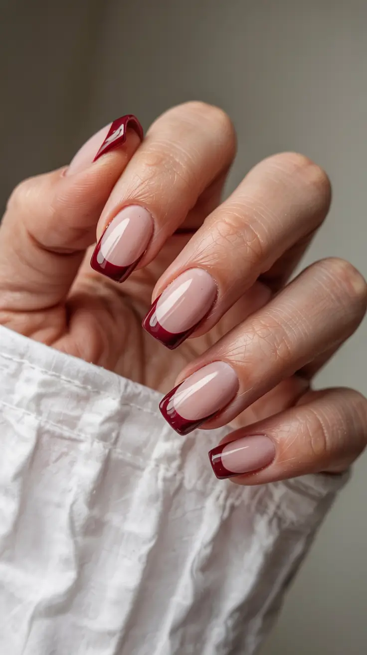 modern gel manicure winter 2025 2026 Crimson Perfection