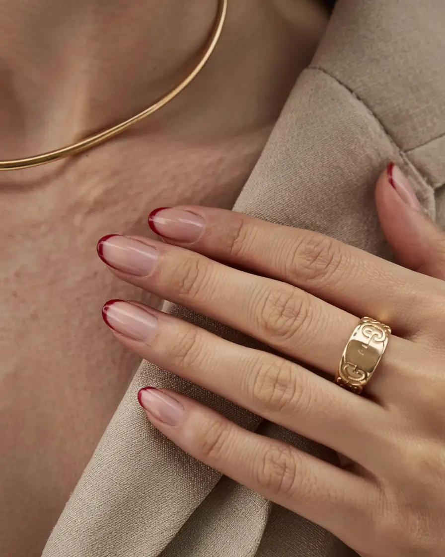 modern gel manicure winter 2025 2026 Cherry Edge