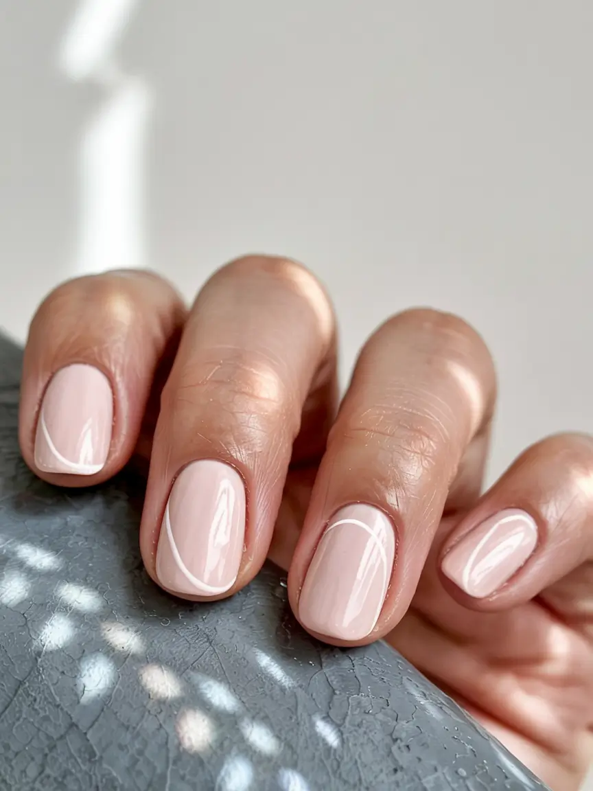 modern gel manicure winter 2025 2026 Whisper Lines