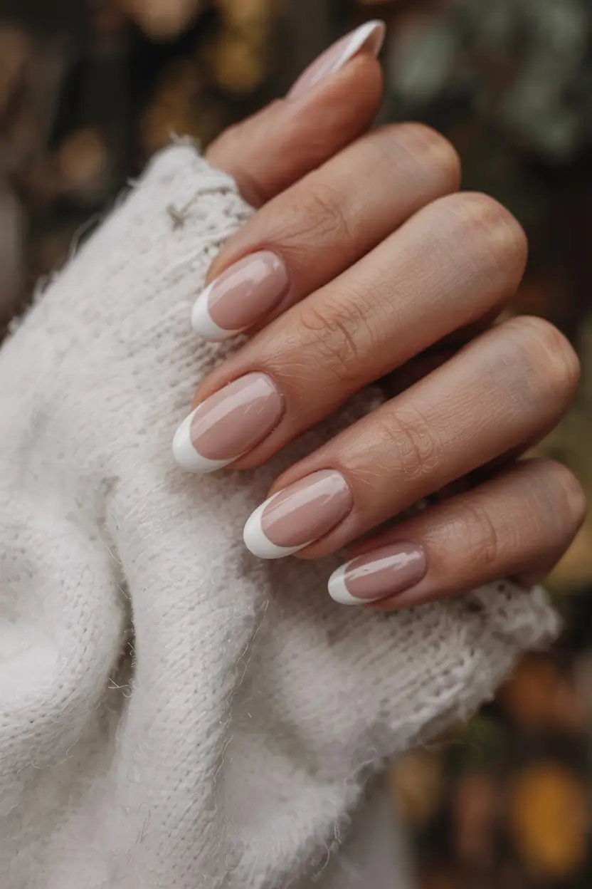 modern gel manicure winter 2025 2026 Classic French Winter Revival