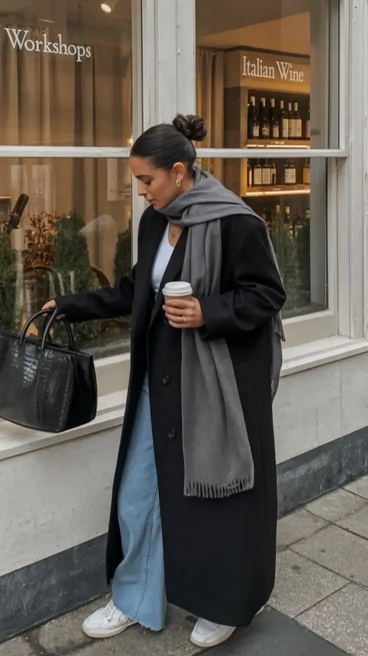nyc winter outfits 2025 2026 street style guide Everyday Luxe with Long Coats and Denim