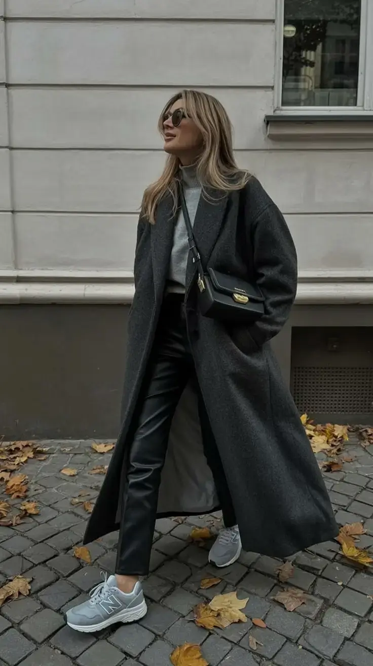 nyc winter outfits 2025 2026 street style guide Minimalist Grey with a Sporty Kick