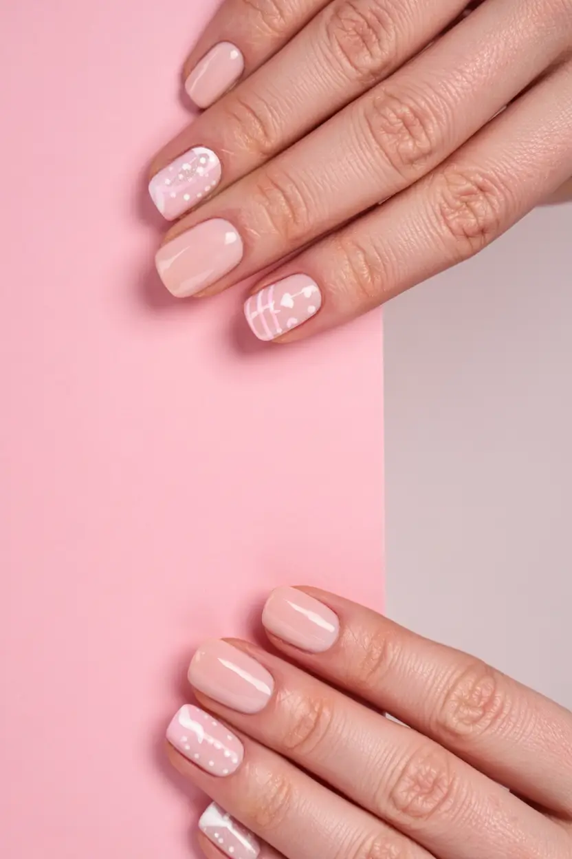 Pink Christmas Nails 2025 Minimal Chic