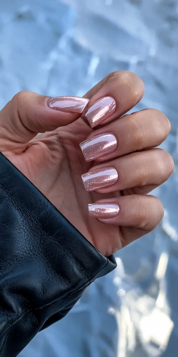 Pink Christmas Nails 2025 Pink Chrome Elegance