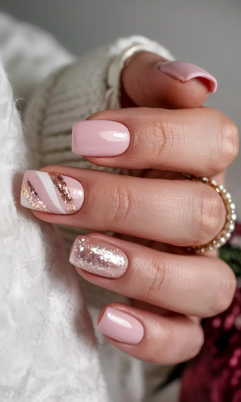 pink winter nails ideas 2025 2026 Rose Quartz Simplicity