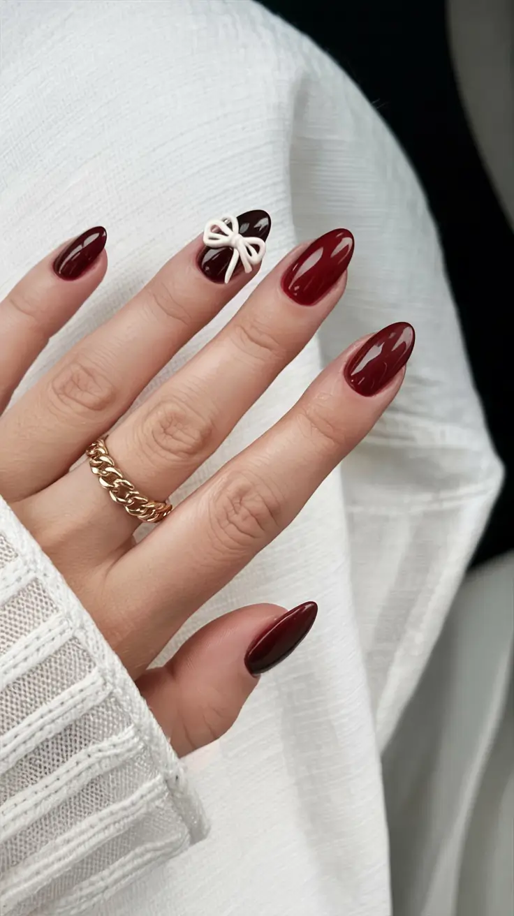 Red Christmas Nails 2025 Minimal Glam With a Twist