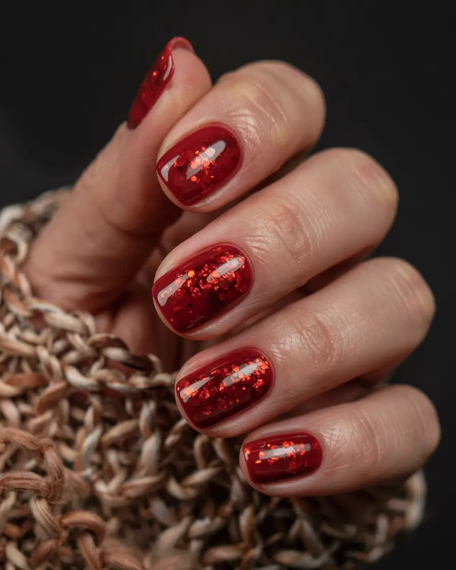 red winter nails ideas 2025 2026 Scarlet Spark Refined