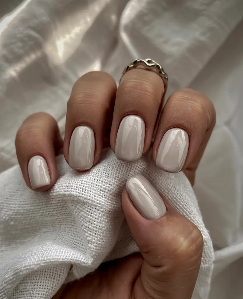short winter gel nails design and color ideas 2025 2026 Winter Porcelain Glow