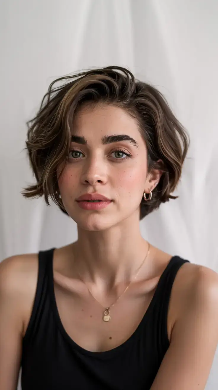 short winter haircuts ideas 2025 2026 Voluminous Side-Parted Bob