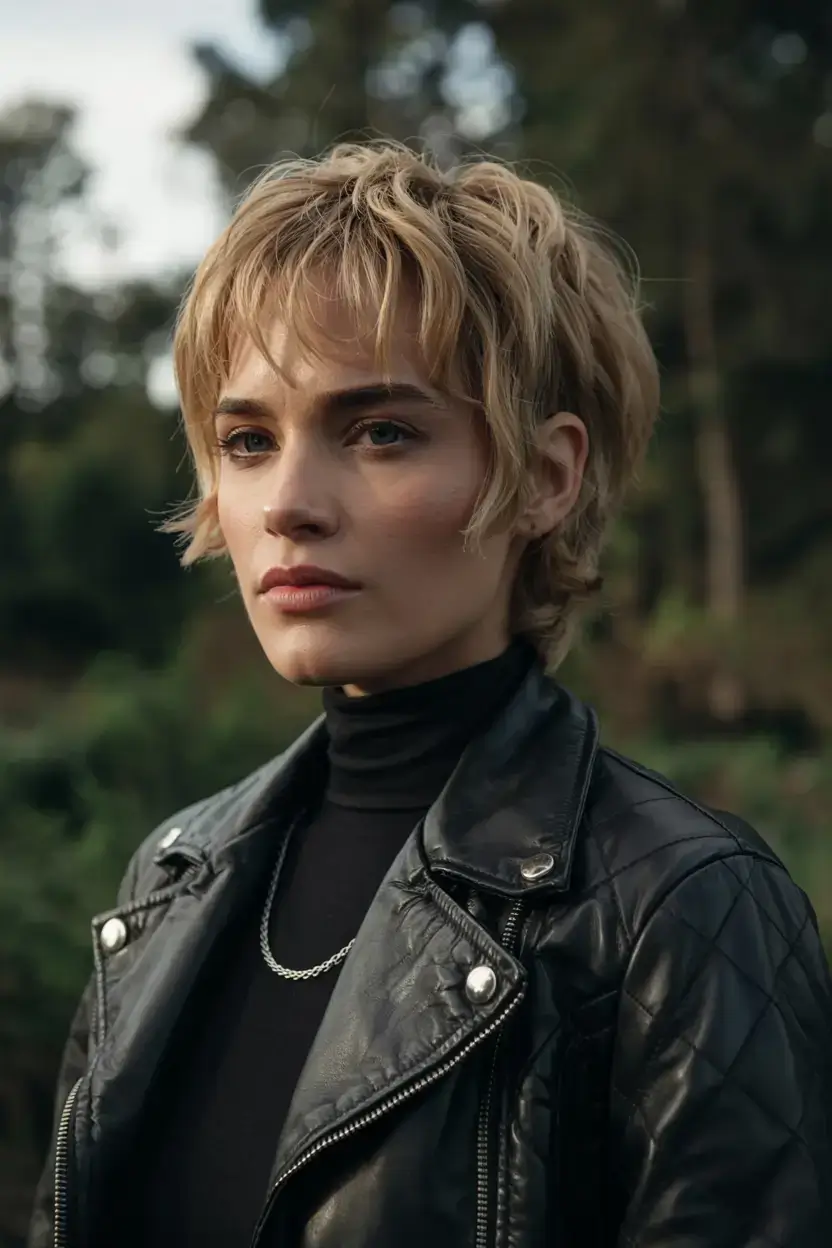 short winter haircuts ideas 2025 2026 Textured Blonde Pixie-Bob