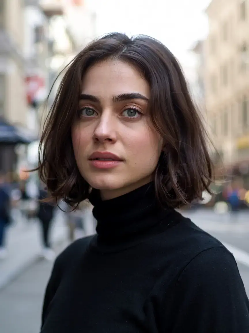 short winter haircuts ideas 2025 2026 Classic Rounded Bob with Tucked-In Ends
