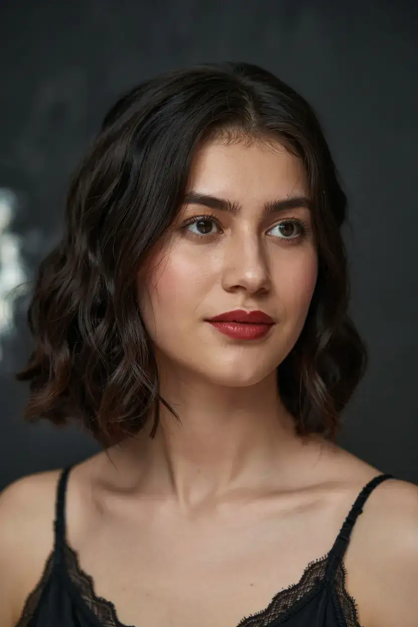 short winter haircuts ideas 2025 2026 Classic Soft Wavy Bob