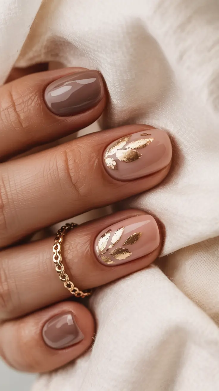short winter nails ideas 2025 2026 Golden Laurel