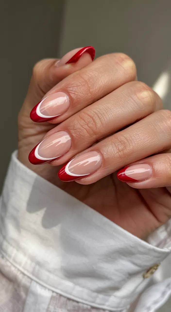 Simple Christmas Nails 2025 Double Curve Elegance